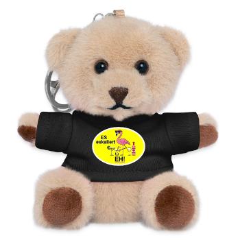 Flamingo Escalates Humor - Teddy Keyring - black - Front