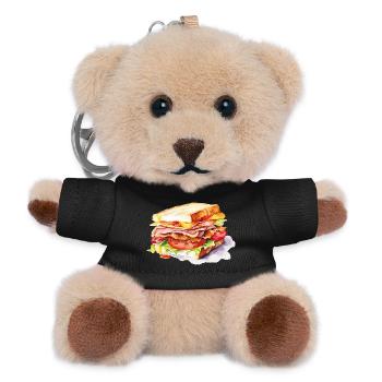 Sandwich Illustration - Teddy Keyring - black - Front