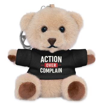 Action Over Complain - Teddy Keyring - black - Front