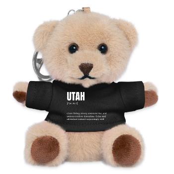 Utah Bold Typography Adventure - Teddy Keyring - black - Front