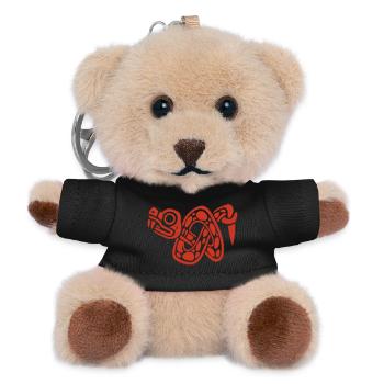 Roter Schlangenknoten - Teddy Schlüsselanhänger - Schwarz - Vorne