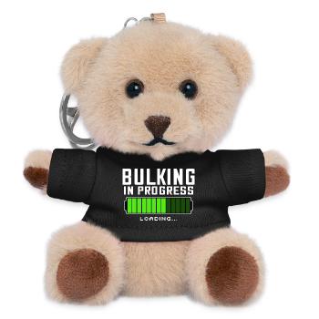 Bulking in Progress Fitness GYM Bodybuilding - Teddy Schlüsselanhänger - Schwarz - Vorne