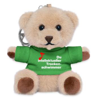 DU INTELLIGENTEER TROCKENSCHWIMMER. SARKASMUS - Teddy Schlüsselanhänger - Grün - Vorne