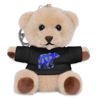 Geometrischer Bär aus Mosaik - Teddy Schlüsselanhänger - Schwarz - Vorne