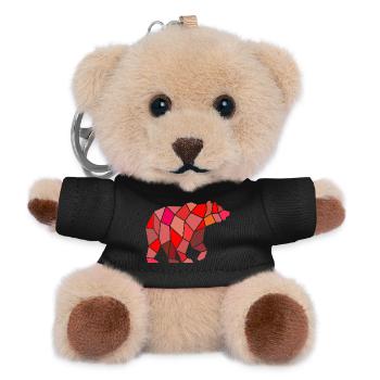 Geometrischer Bär aus Mosaik - Teddy Schlüsselanhänger - Schwarz - Vorne
