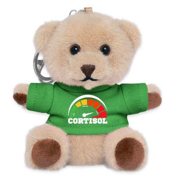 Funny Low cortisol Hilarious Stress Free Cortisol - Teddy Keyring - green - Front