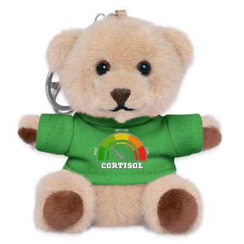 Funny Low cortisol Hilarious Stress Free Cortisol - Teddy Keyring - green - Front