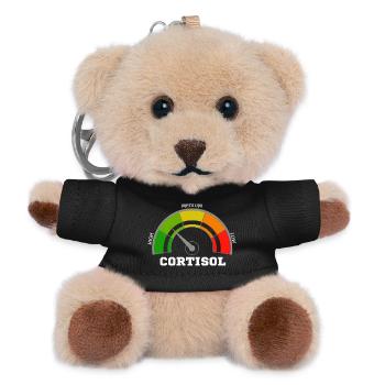 Lustiges, niedriges Cortisol, urkomisches, stressfreies Cortisol - Teddy Schlüsselanhänger - Schwarz - Vorne