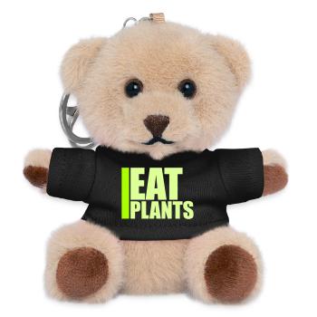 Eat Plants Lustig Vegan Vegetarisch Statement Logo - Teddy Schlüsselanhänger - Schwarz - Vorne