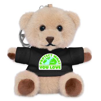 Protect What You Love Nature Protection Statement Logo - Teddy Keyring - black - Front