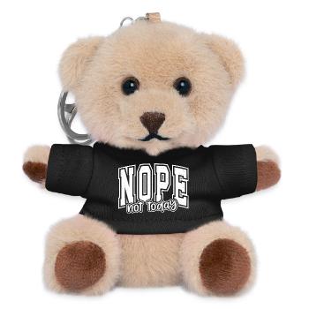 NOPE Not Today Typografie - Teddy Schlüsselanhänger - Schwarz - Vorne