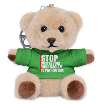 Stop Pretending Your Racism Is Patriotism Politik - Teddy Schlüsselanhänger - Grün - Vorne