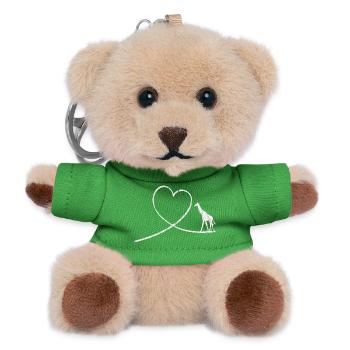 Giraffe Zoo Wilderness Gift Idea - Teddy Keyring - green - Front