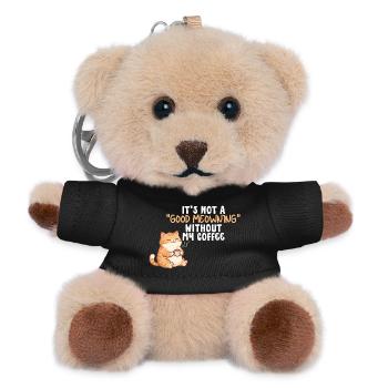 KaffeeKätzchen Humor - Teddy Schlüsselanhänger - Schwarz - Vorne