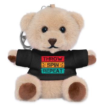 Gifts For Pottery Makers Throw Spin Repeat Pottery - Teddy Keyring - black - Front