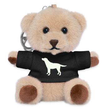 Laufender Hund Silhouette - Teddy Schlüsselanhänger - Schwarz - Vorne