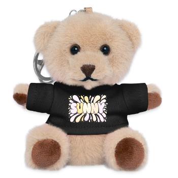 Sunny Splash Pastel Letters - Teddy Keyring - black - Front