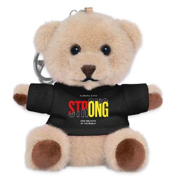 Stay Strong Typo mit Selbstvertrauen - Teddy Schlüsselanhänger - Schwarz - Vorne