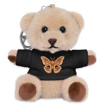 Polyphemus Moth Antheraea polyphemus Cartoon Style - Teddy Keyring - black - Front