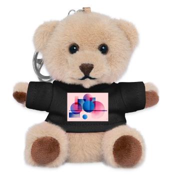 Abstrakte Blau-Pink-Geometrie - Teddy Schlüsselanhänger - Schwarz - Vorne