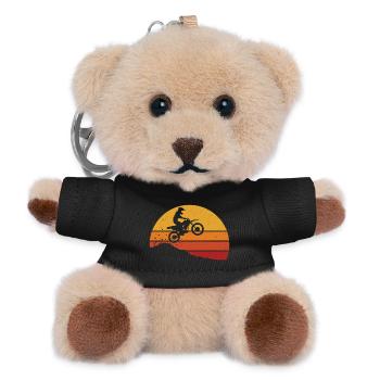 Dirt Bike Motocross Motorrad Enduro Motorradfahrer - Teddy Schlüsselanhänger - Schwarz - Vorne