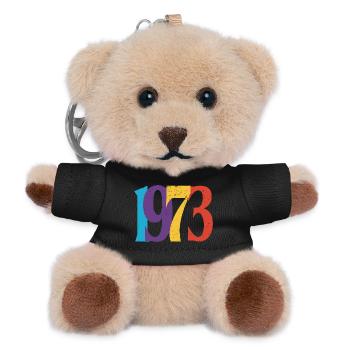 Geboren 1973 Geburtstagsgeschenk Geburtstag 73 - Teddy Schlüsselanhänger - Schwarz - Vorne