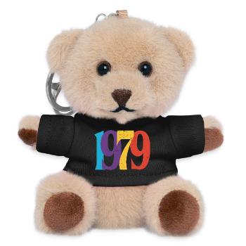 Geboren 1979 Geburtstagsgeschenk Geburtstag 79 - Teddy Schlüsselanhänger - Schwarz - Vorne