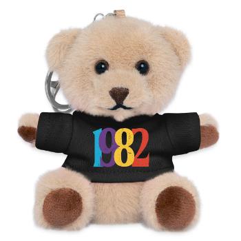 Geboren 1982 Geburtstagsgeschenk Geburtstag 82 - Teddy Schlüsselanhänger - Schwarz - Vorne
