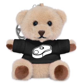 Steak Fleisch Barbecue Grill Geschenk  - Teddy Schlüsselanhänger - Schwarz - Vorne
