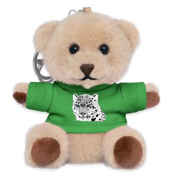 Leopard Katze - Teddy Schlüsselanhänger - Grün - Vorne