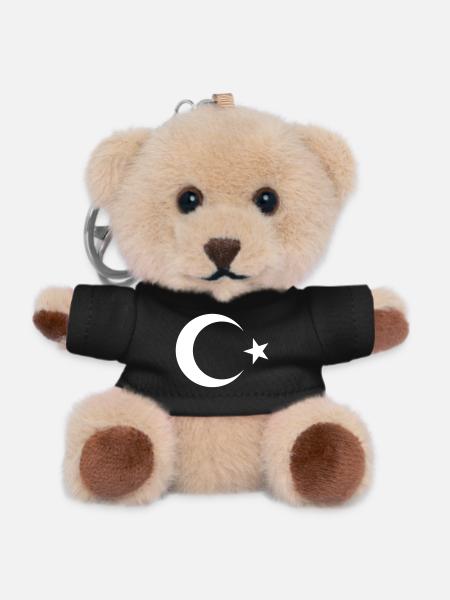 Drapeau turc noir - Porte-clés ourson - noir