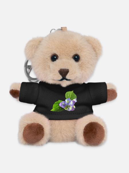 fleur - Porte-clés ourson - noir