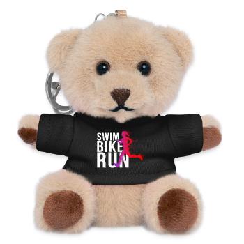 Triathlon - Swim Bike Run Frau - Teddy Schlüsselanhänger - Schwarz - Vorne