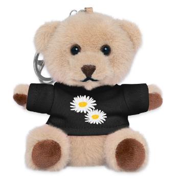 Blume Gänseblümchen - Teddy Schlüsselanhänger - Schwarz - Vorne