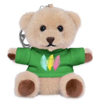 Pastellpalmen Trio Druck - Teddy Schlüsselanhänger - Grün - Vorne