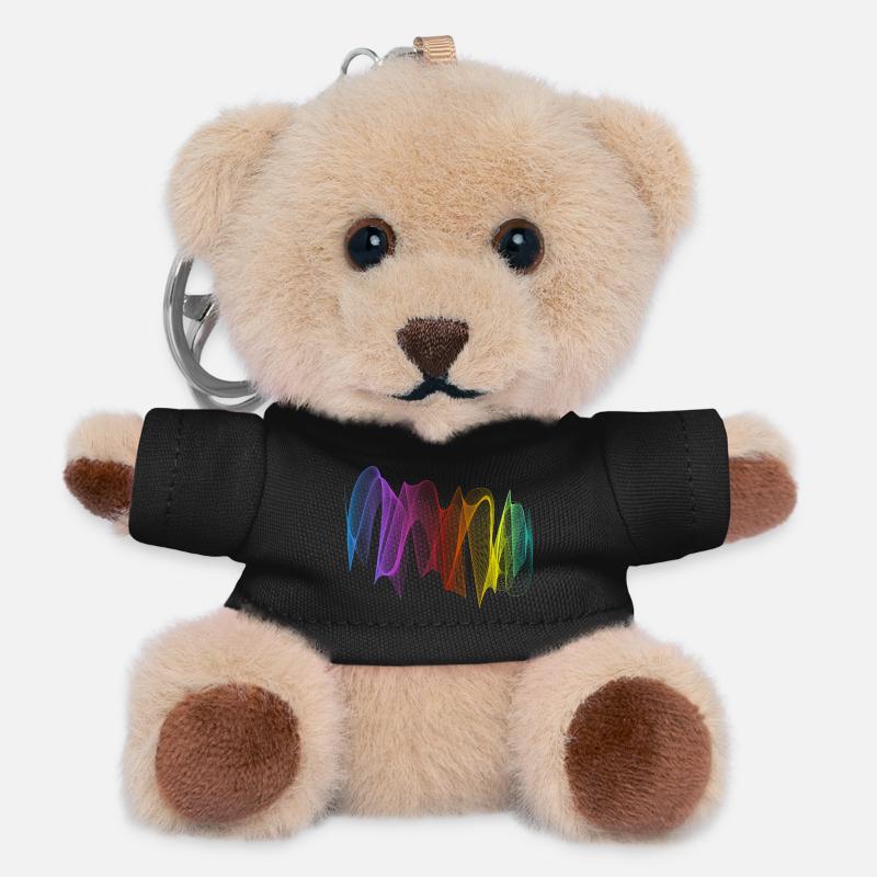 Abstrakte Linien Design 07 - Teddy Schlüsselanhänger - Schwarz