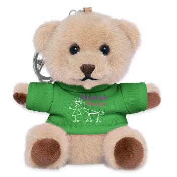 Die mit dem Hund geht ! - Teddy Schlüsselanhänger - Grün - Vorne
