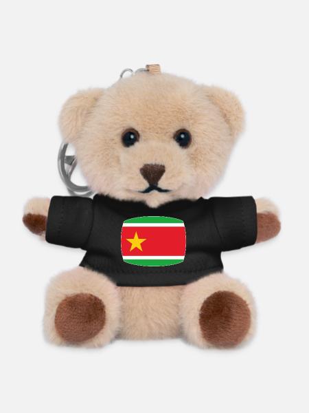 Flag of Guadeloupe - Teddy Keyring - black