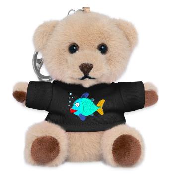 fish with blubber bubbles - Teddy Keyring - black - Front