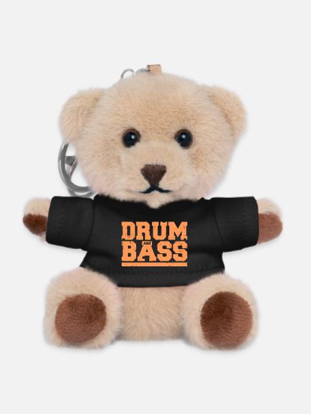 drum and bass batterie et basse - Porte-clés ourson - noir