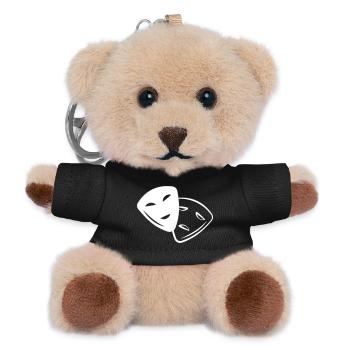 Maske Lachen Weinen Gefühle Komödie Tragödoie - Teddy Schlüsselanhänger - Schwarz - Vorne