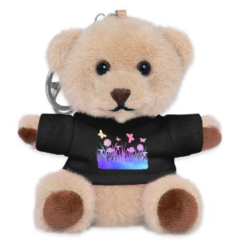 Flower Meadow Watercolors Garden Flowers - Teddy Keyring - black - Front