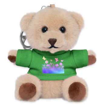 Flower Meadow Watercolors Garden Flowers - Teddy Keyring - green - Front
