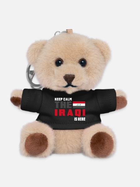 Keep Calm Irak Flaggen Design - Teddy Schlüsselanhänger - Schwarz