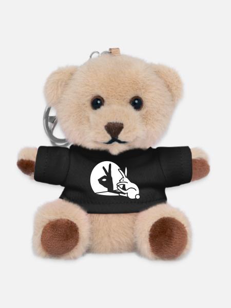 Funny Rabbit Hand Shadow Projection Rabbit - Teddy Keyring - black