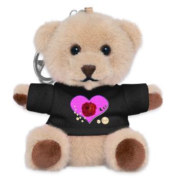 rosen design, Herzmuster Perlen - Teddy Schlüsselanhänger - Schwarz - Vorne