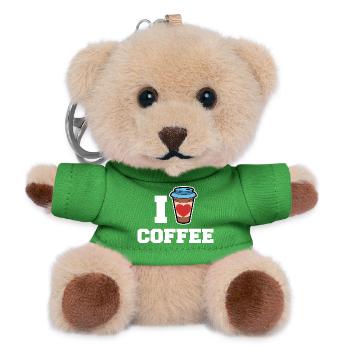 Ich Liebe Kaffee Trinken Kaffeeliebhaber Statement - Teddy Schlüsselanhänger - Grün - Vorne