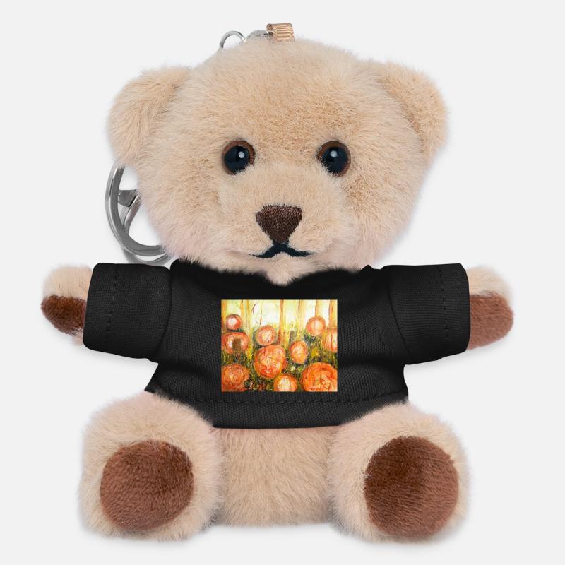 Abstrakte Baumstämme im Farbenspiel - Teddy Schlüsselanhänger - Schwarz