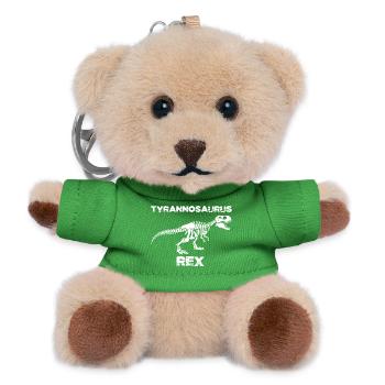 Squelette de tyrannosaure blanc - Porte-clés ourson - vert - Devant