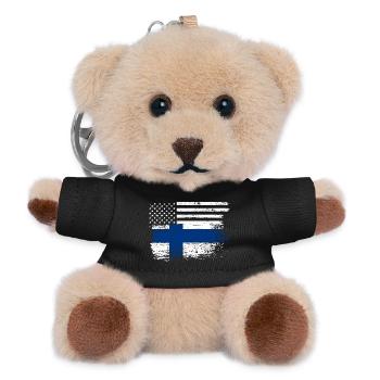 American finland flag - Teddy Keyring - black - Front